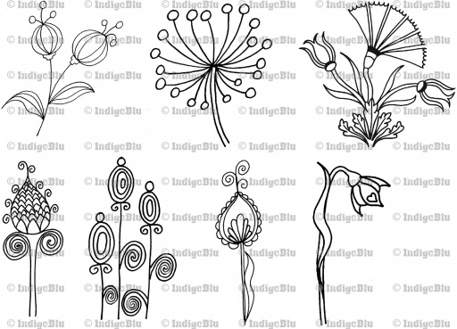 Hand drawn Flowers - Digi